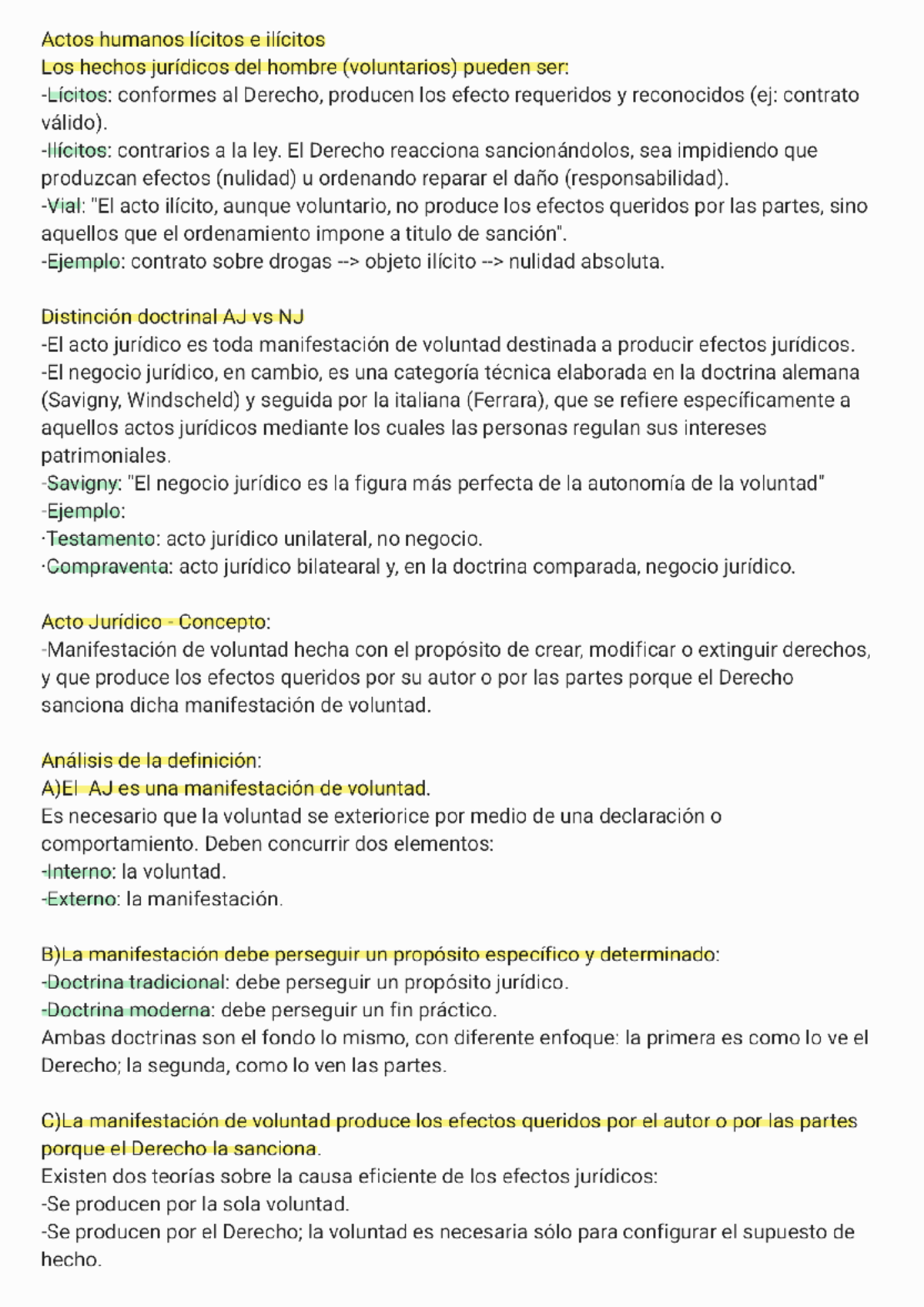 Actos Jurídicos: Lícitos e Ilícitos en el Derecho (AJ 101) - Studocu