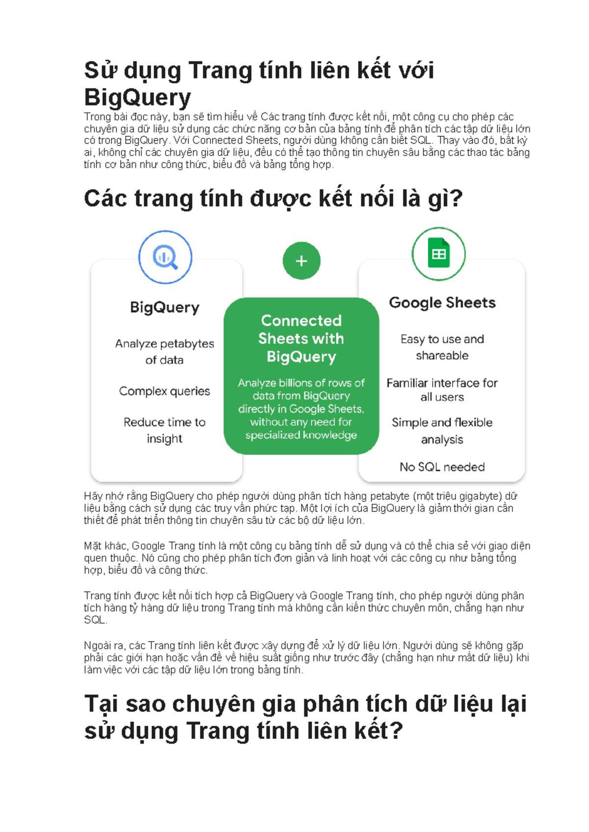 Sử dụng Trang tính liên kết với Big Query - Sử dụng Trang tính liên kết ...