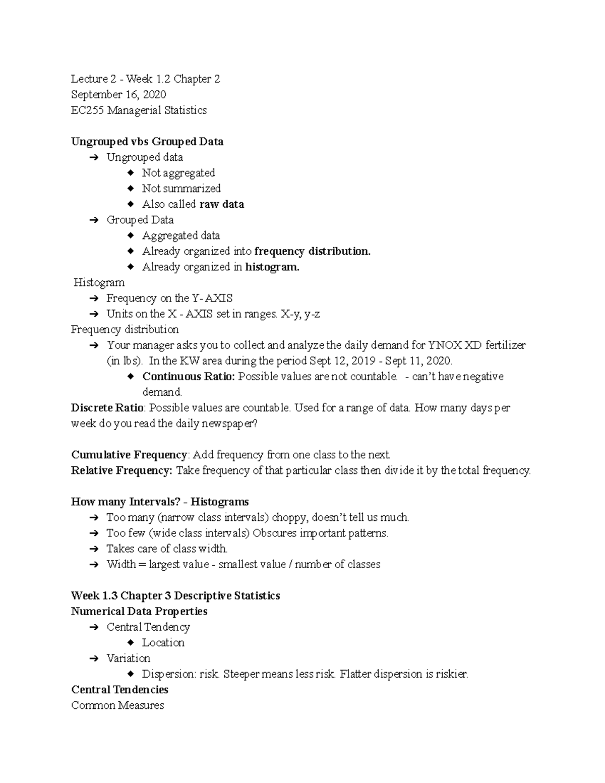 Lecture 2 - Week 1.2 Chapter 2 - Lecture 2 - Week 1 Chapter 2 September ...