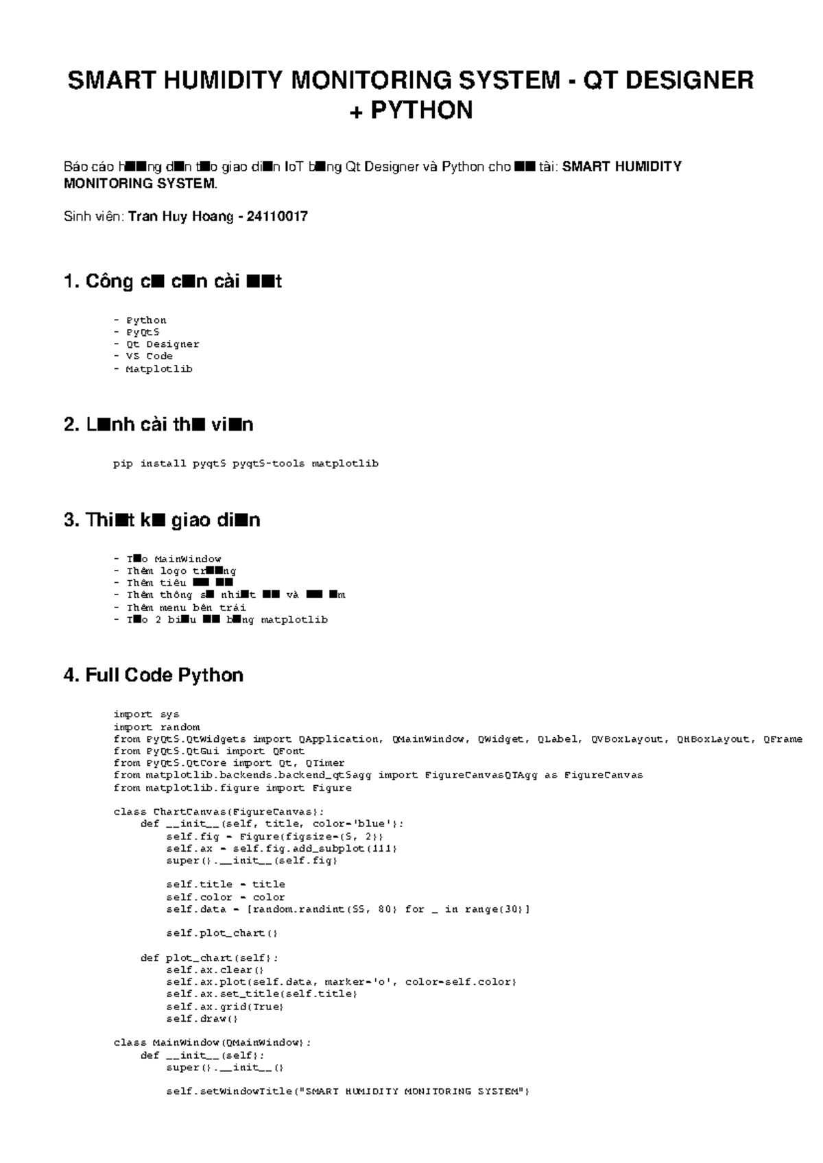 Smart Humidity Monitoring System Report - QT Designer & Python - Studocu