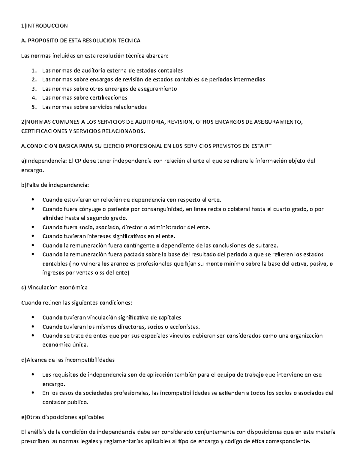 RT 37 - Resumen de Normas de Auditoría y Servicios Relacionados - Studocu