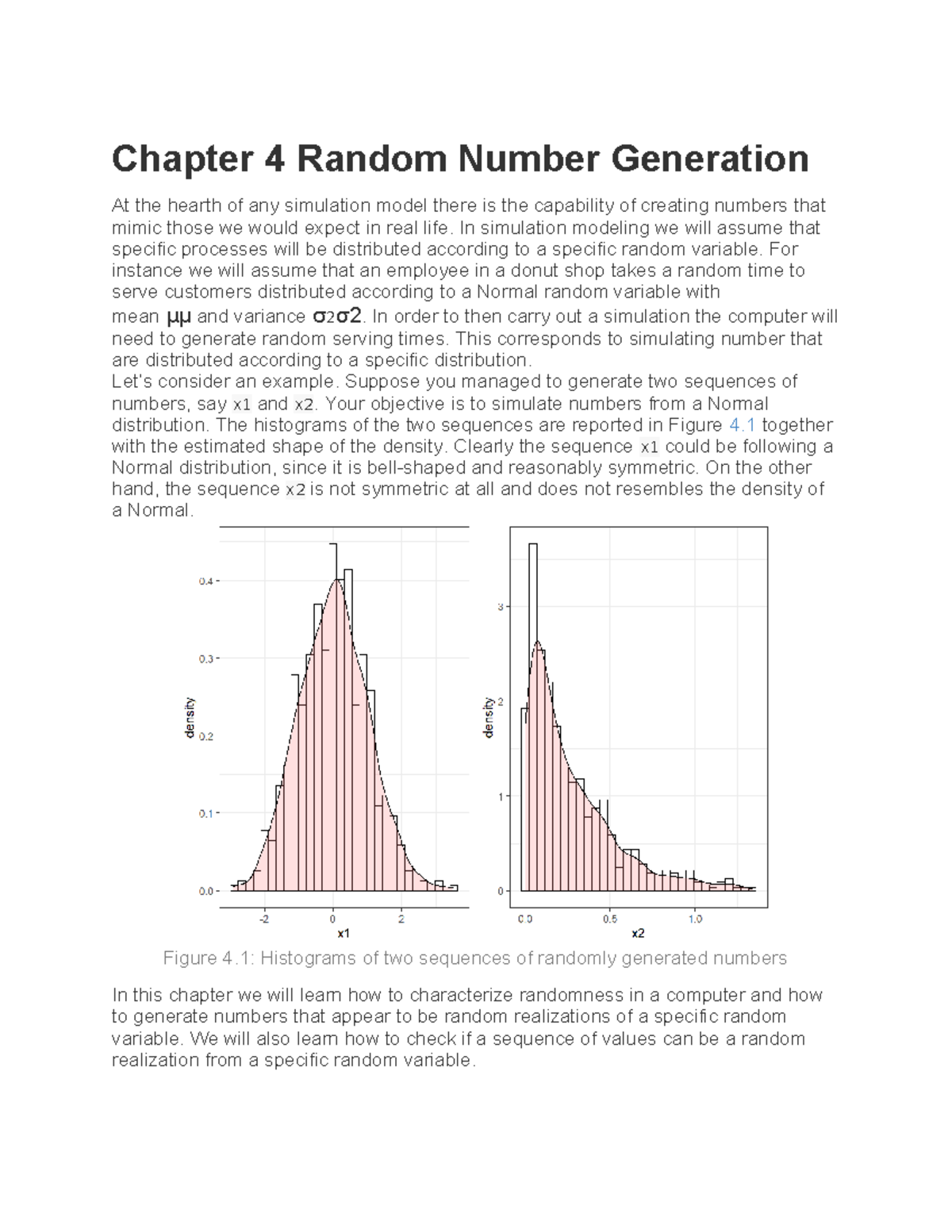 Random number generation - Chapter 4 Random Number Generation At the ...