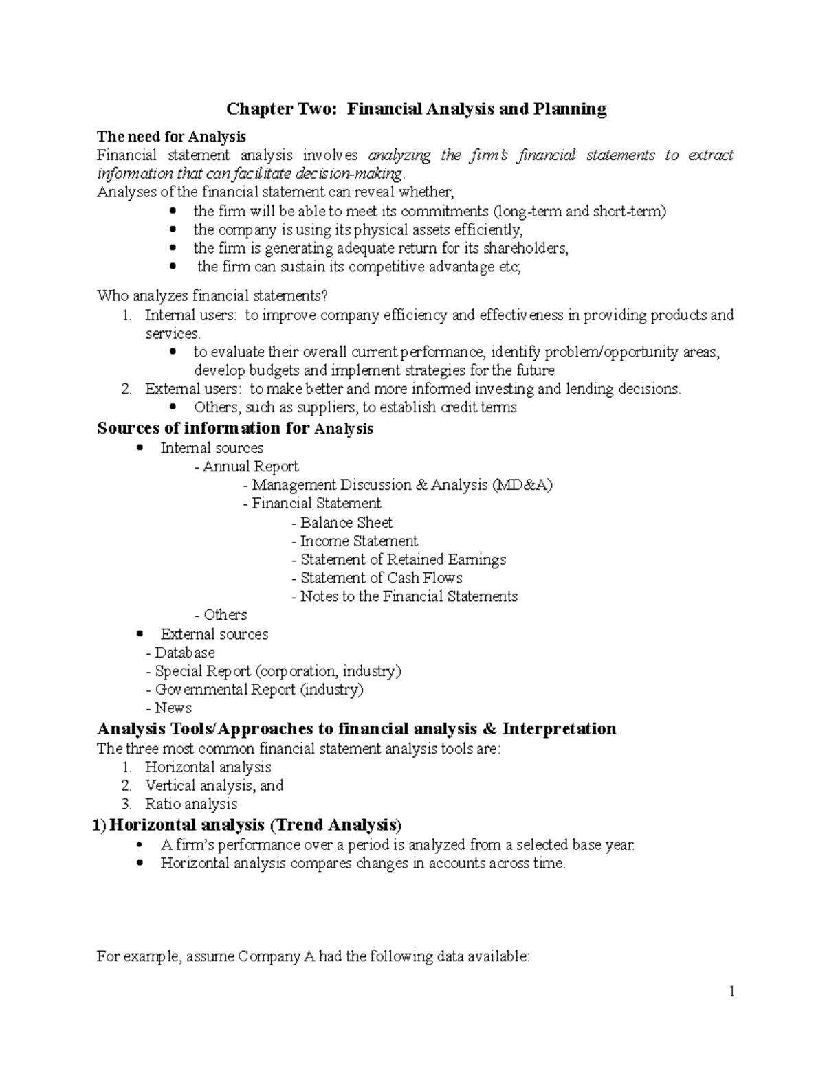 Financial Management Chapter 2: Financial Analysis & Planning Insights ...