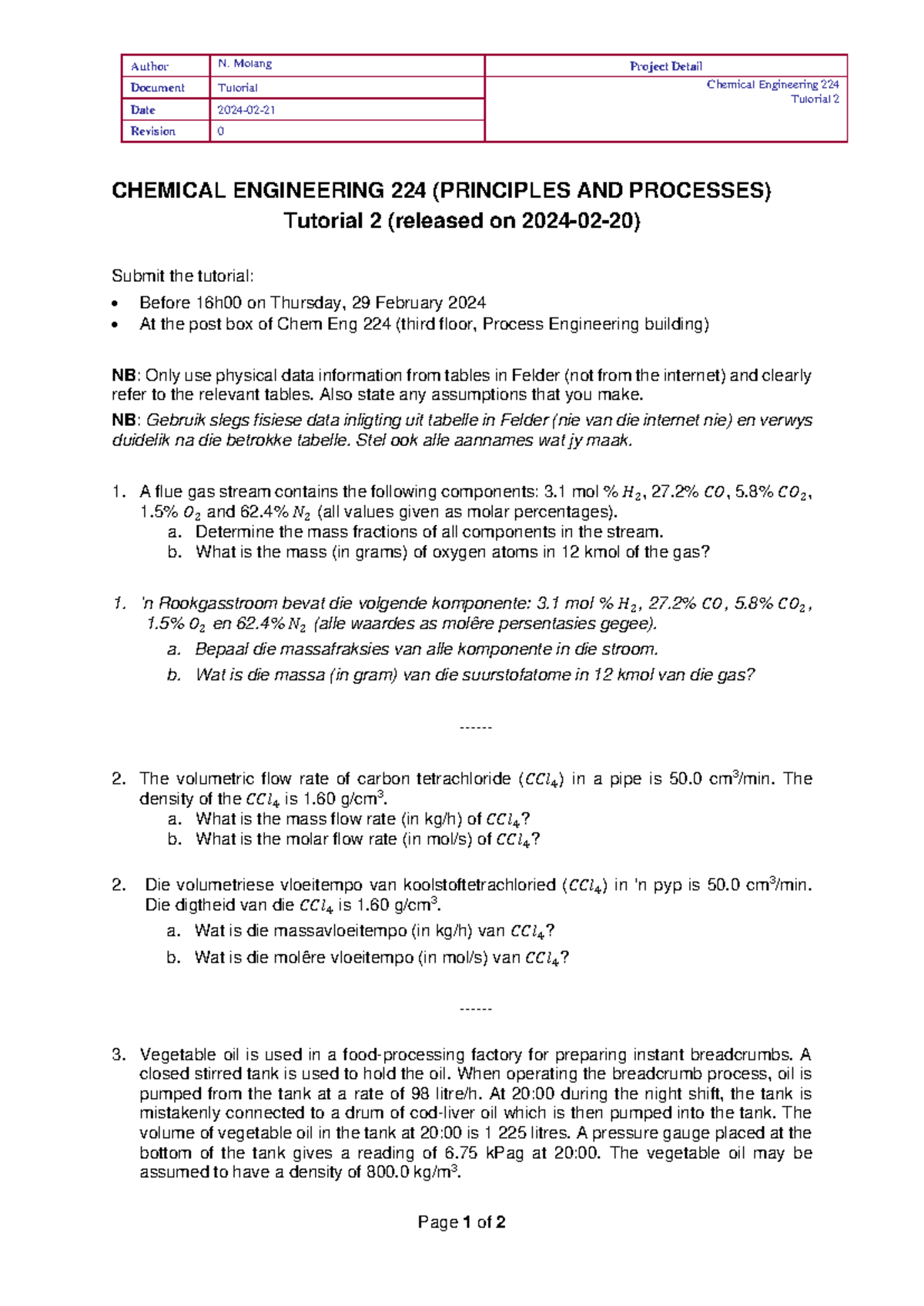 CE224 Tutorial 2 - Principles & Processes - 2024-02-21 - Studocu