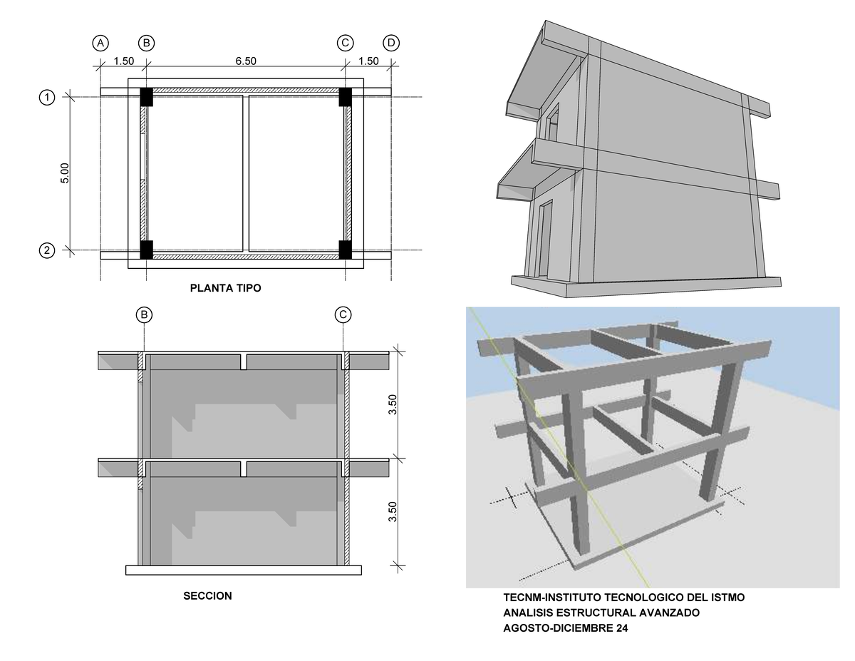Plano de concreto - Tec del concreto, estatica - A B C D 2 1 1 6 1. 5