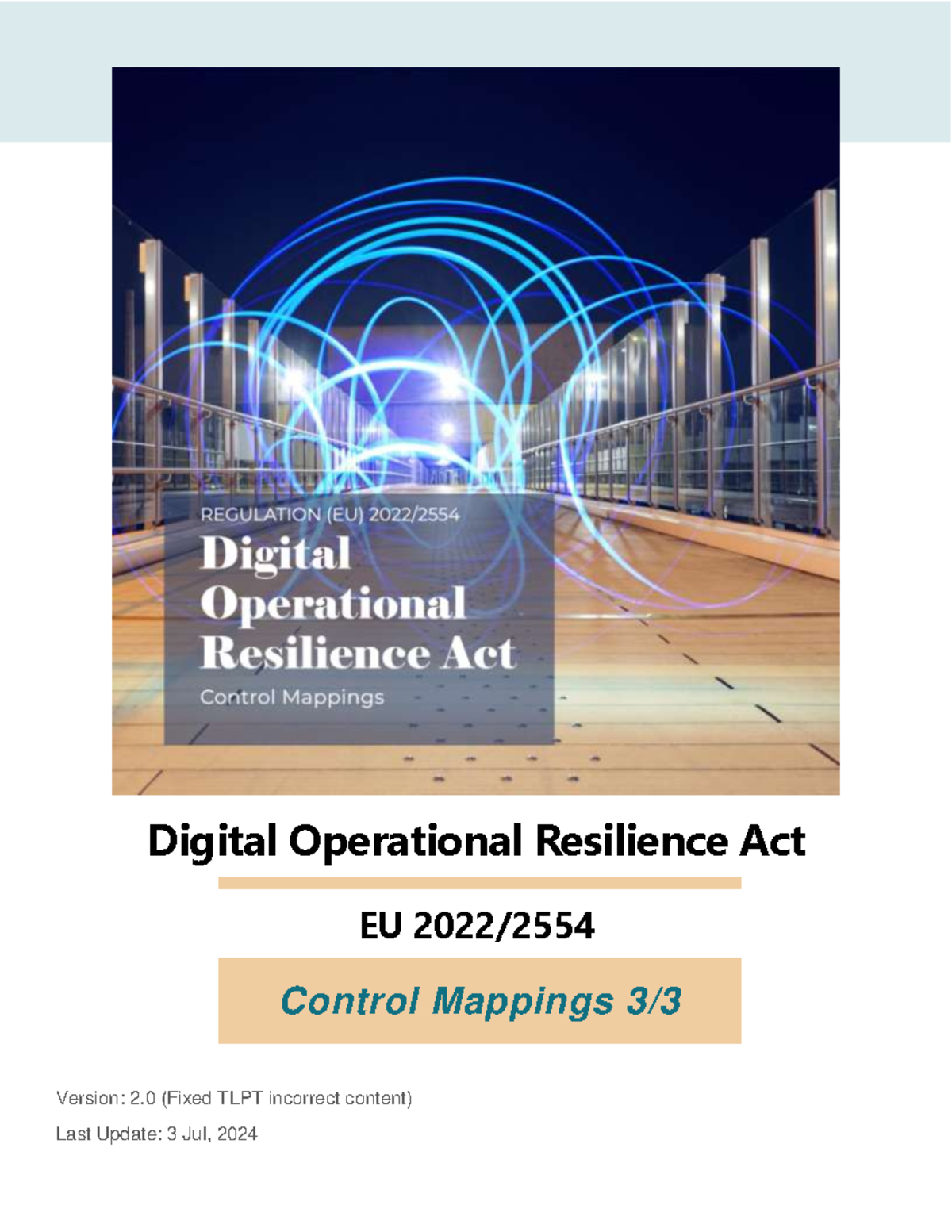 Digital Operational Resilience Act (DORA) Compliance Control Mappings ...
