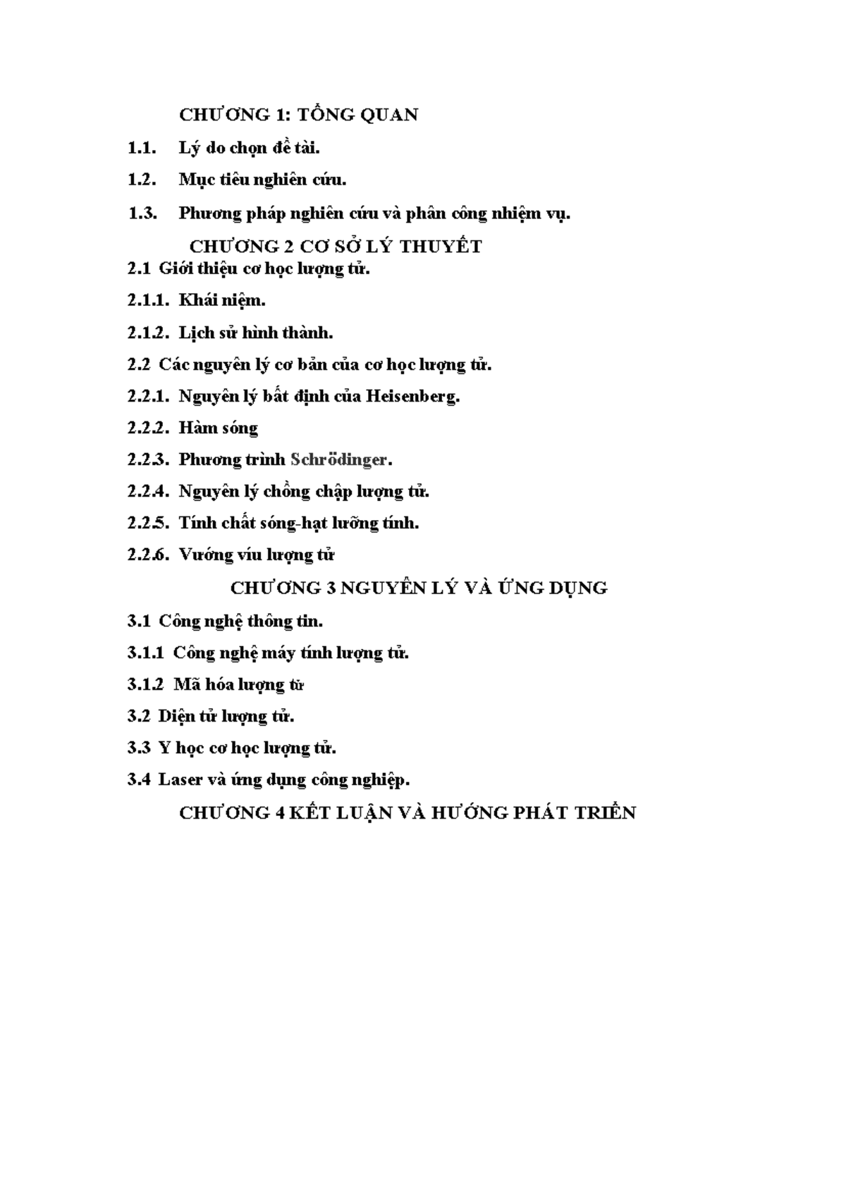 TIẾU LUẬN LÝ 3: Cơ Học Lượng Tử và Ứng Dụng Nghiên Cứu - Document Preview
