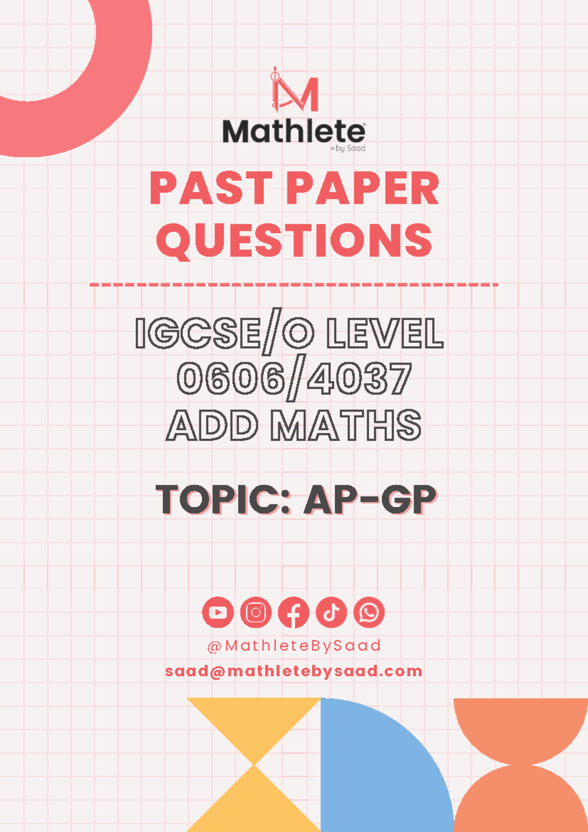Add Maths Past Paper Questions: AP & GP Solutions (UCLES 2020-2021 ...
