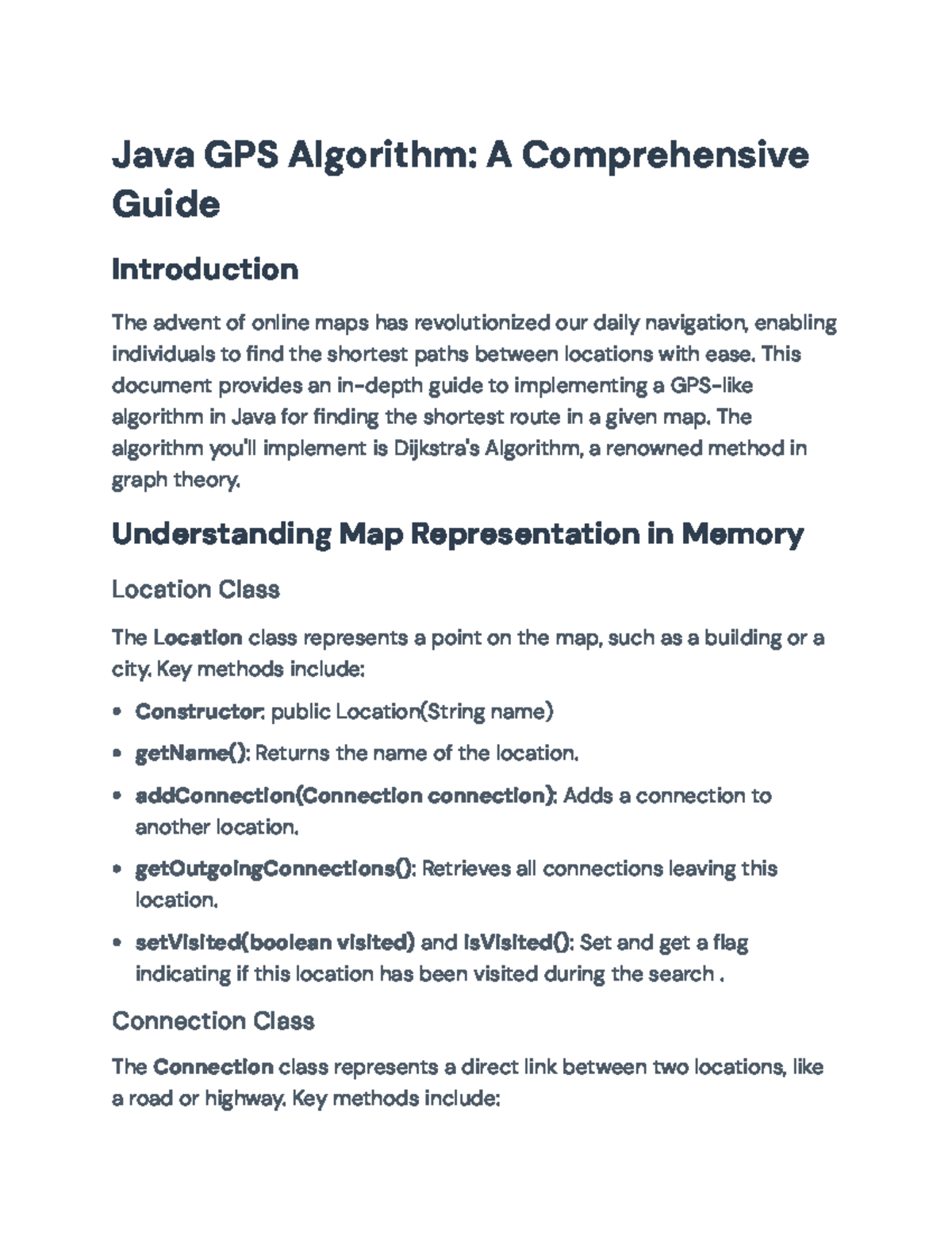 Java GPS Algorithm: Implementing Dijkstra's for Shortest Path Solutions ...