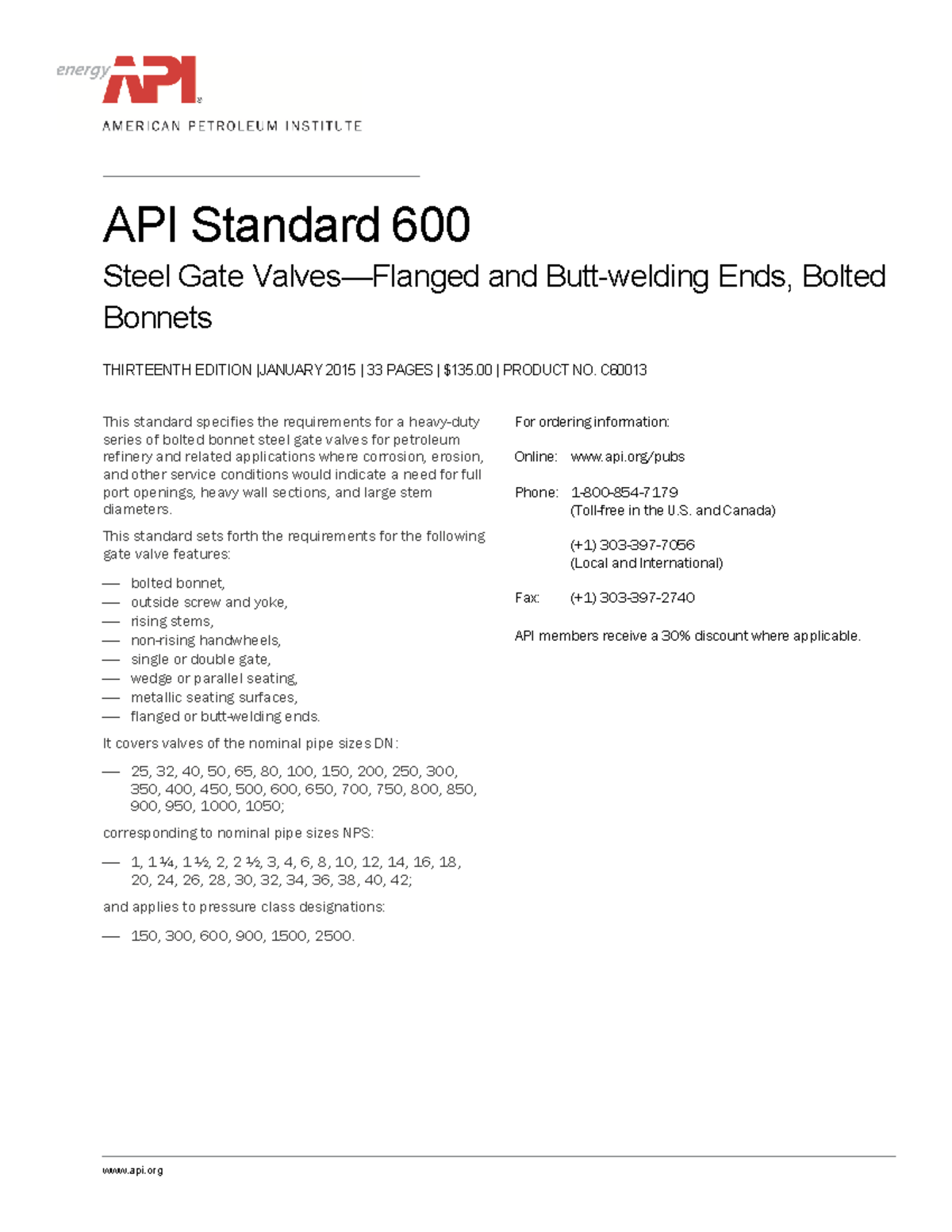 API 600 Steel Gate Valves - Oil & Gas Catalogue (2015 Edition) - Studocu