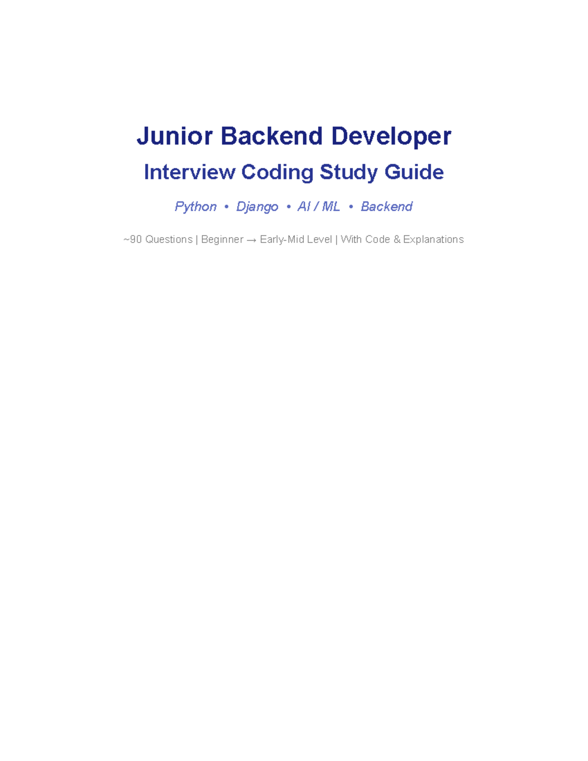 Junior Backend Developer Interview Guide: Python & Django (Beginner ...