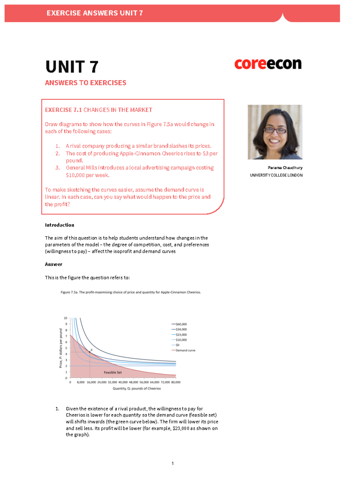 CORE Unit 7: Market Changes, Cost Functions & Elasticity Analysis - Studocu