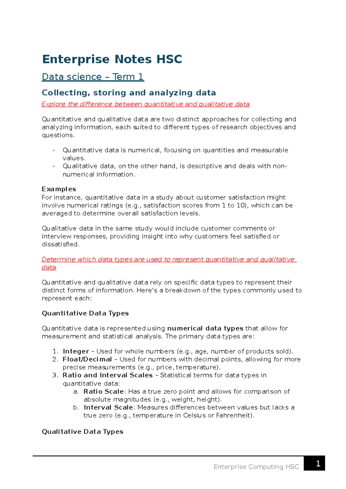 Data Science Notes - Understanding Data Types and Collection Methods ...