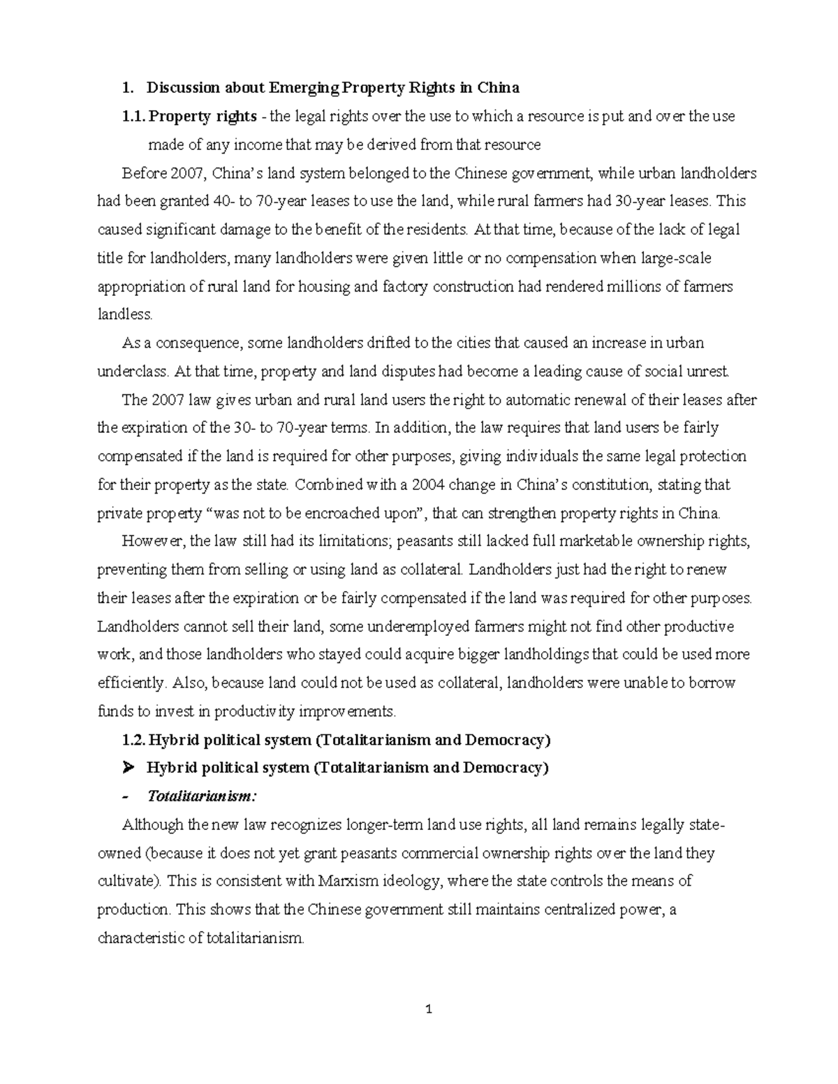 Emerging Property Rights in China: A Discussion on Legal Changes and ...