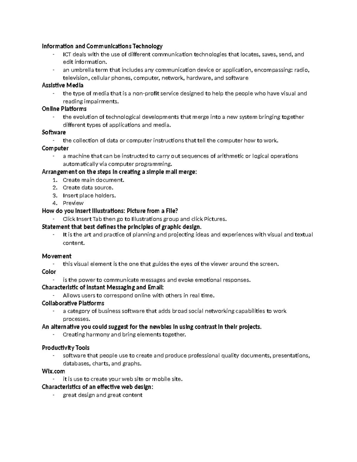 Emtech-Reviewer: ICT and Communication Technologies Lecture Notes - Studocu