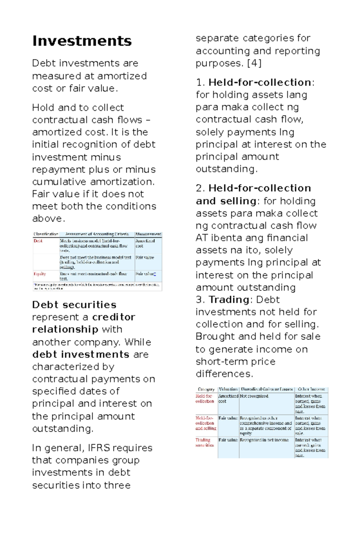 Chapter 17: Investments in Debt Securities and Accounting Methods - Studocu