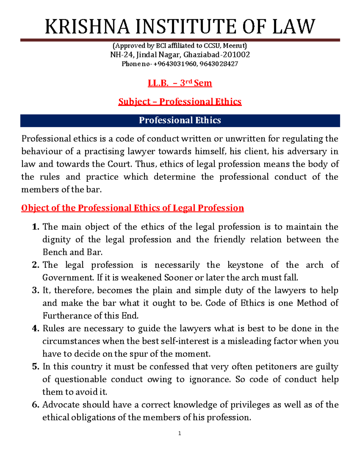 L-3rd Sem (English Notes) Professional Ethics Rivision Short Notes ...
