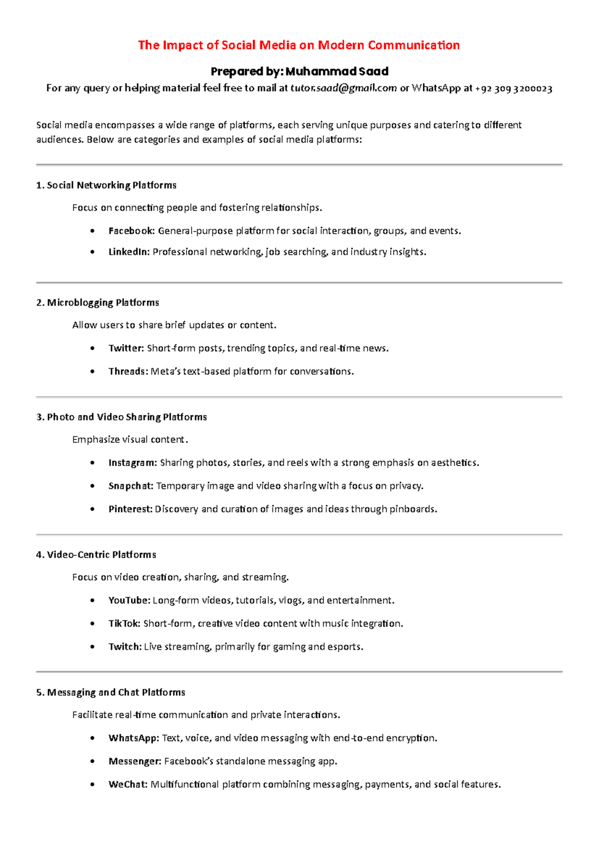 The Impact of Social Media on Modern Communication - Educational ...
