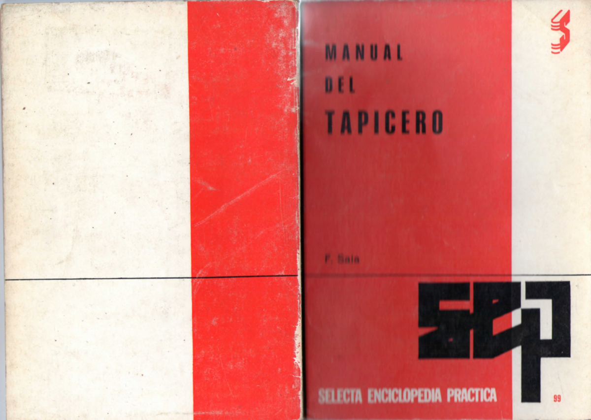Manual de Tapicería #1: Avances y Técnicas Esenciales - Studocu
