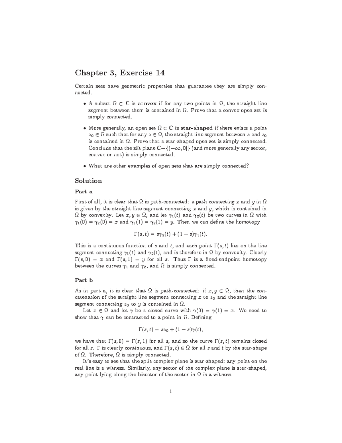 Complex Analysis Homework 5 Solutions: Simply Connected Sets and Maps ...