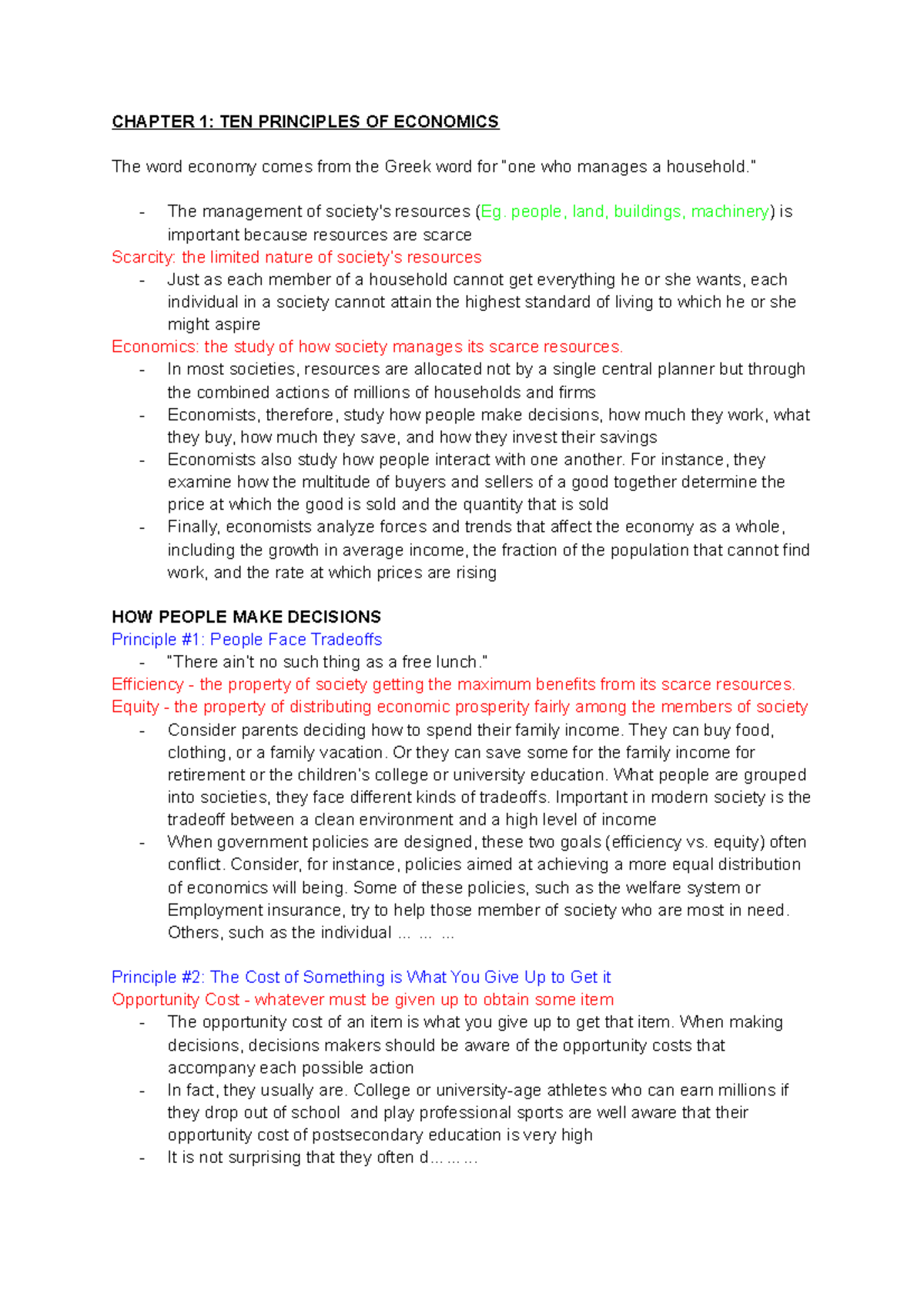 Chapter 1 TEN Principles OF Economics - CHAPTER 1: TEN PRINCIPLES OF ...