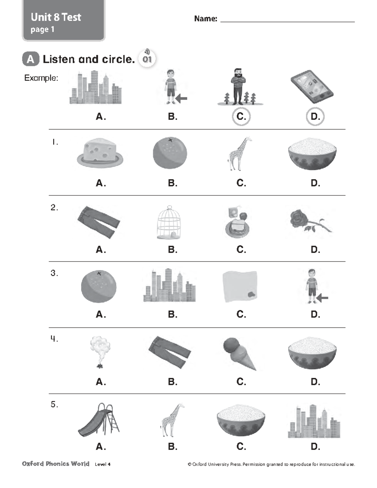 OPW Level 4 Unit 8 Phonics Test - Listening & Writing Activities - Studocu