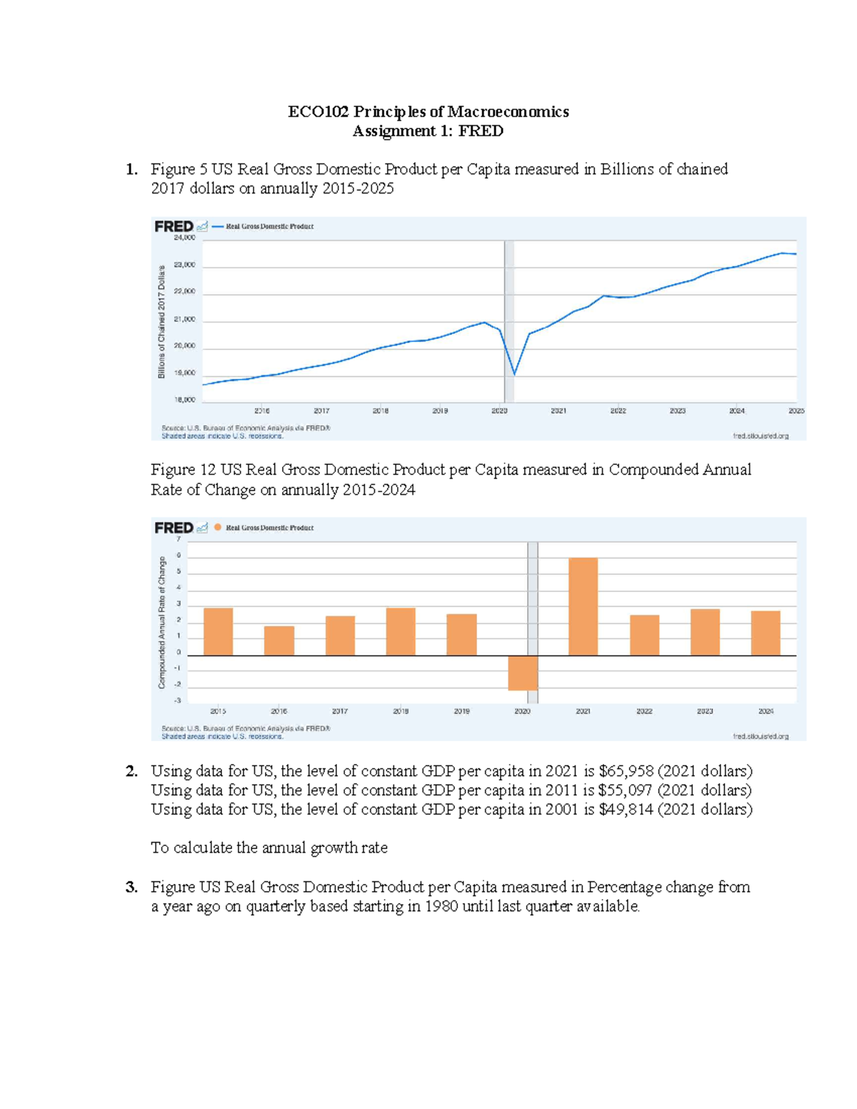 ECO102 Principles of Macroeconomics Assignment 1: GDP Analysis - Studocu