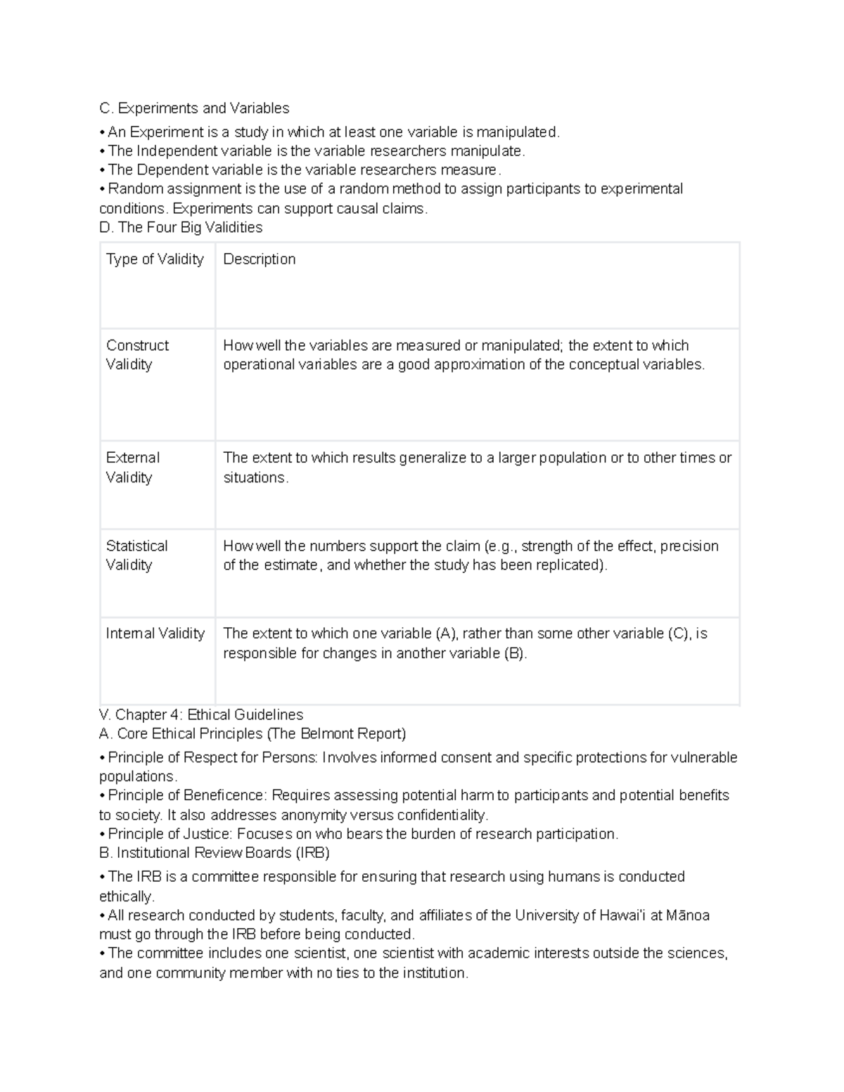 PC - Lecture Notes on Experiments, Variables, and Ethics - Studocu