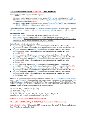 EE2211 Midterm - Summary - machine learning for huge amount of data ...