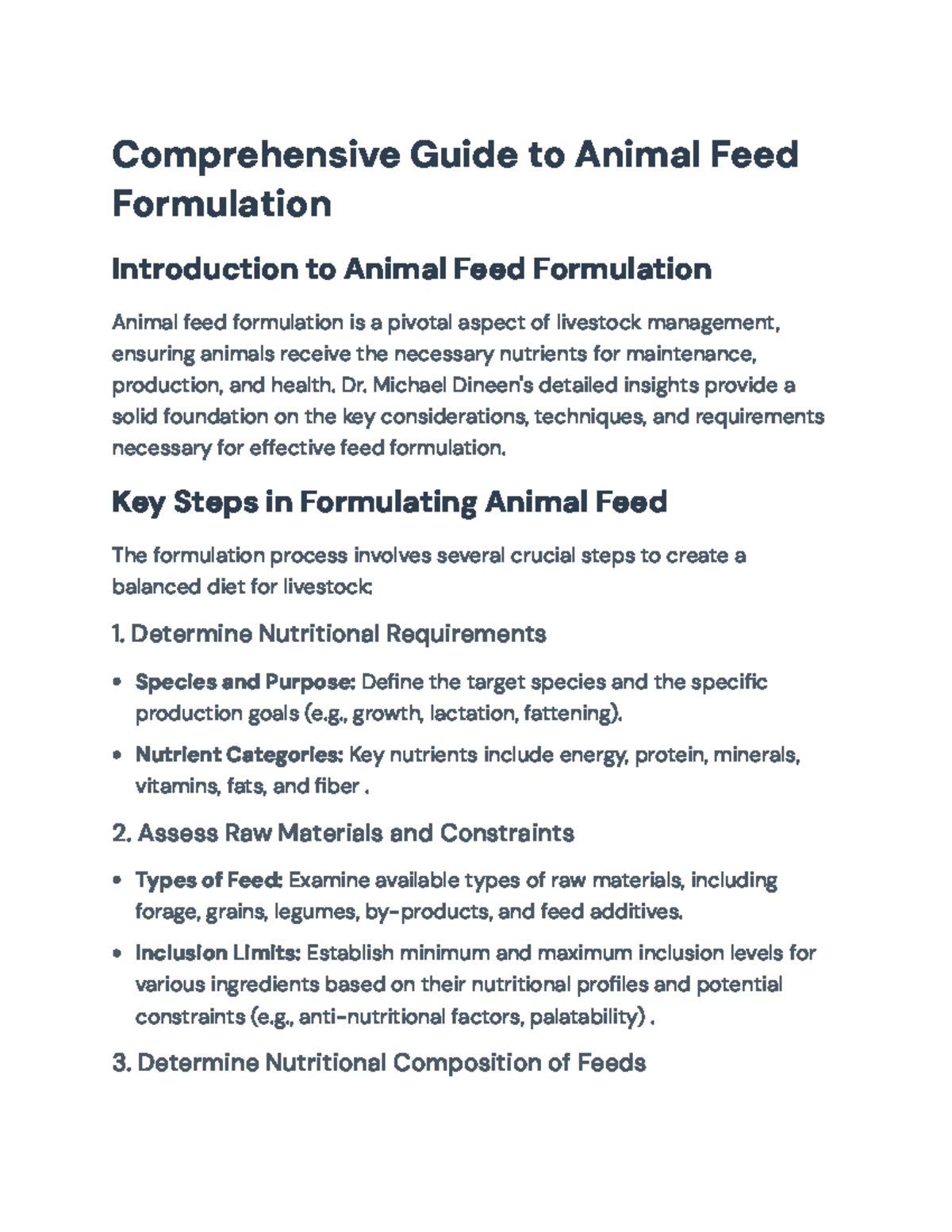 Comprehensive Guide to Animal Feed Formulation & Nutritional Needs ...