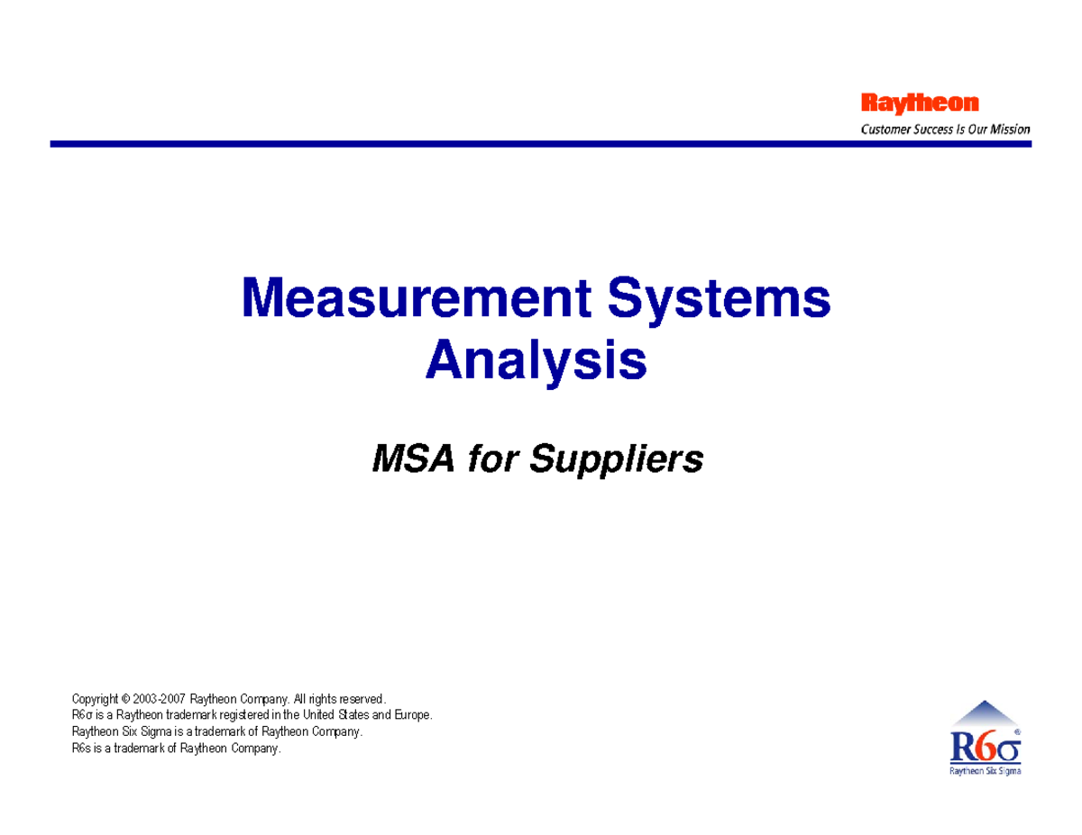 MSA - Comprehensive Guide to Measurement System Analysis Techniques ...