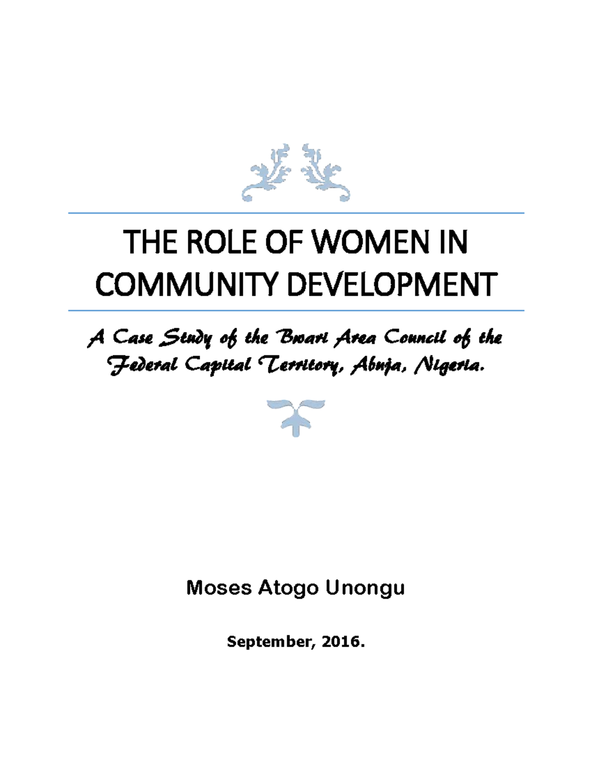 THE ROLE OF Women IN Community Developme - THE ROLE OF WOMEN IN ...