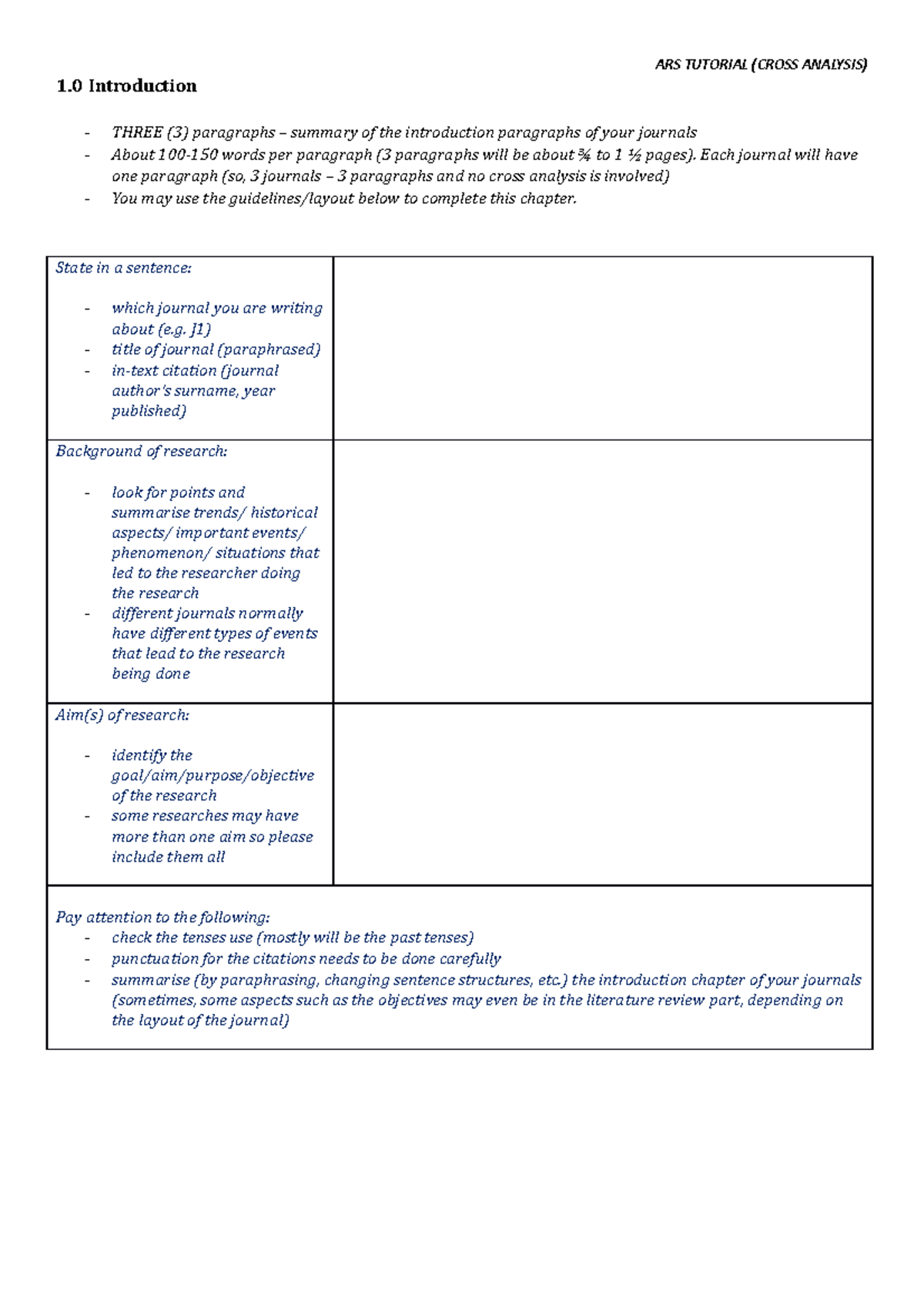 ARS TUTORIAL: Introduction Guidelines and Practice Summary - Studocu
