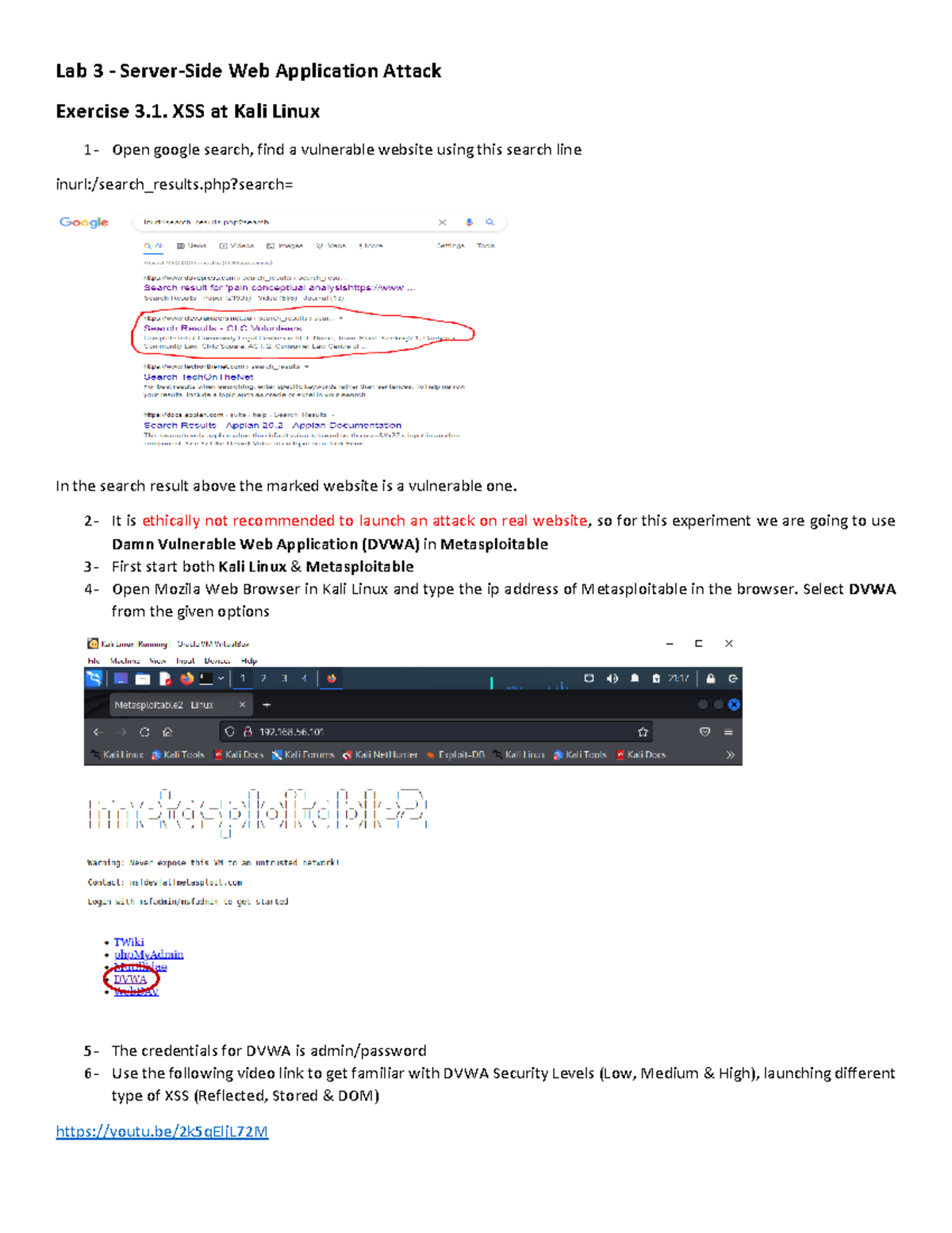 Lab 3 Working Procedure - Step by Step Instructions - Lab 3 - Server ...