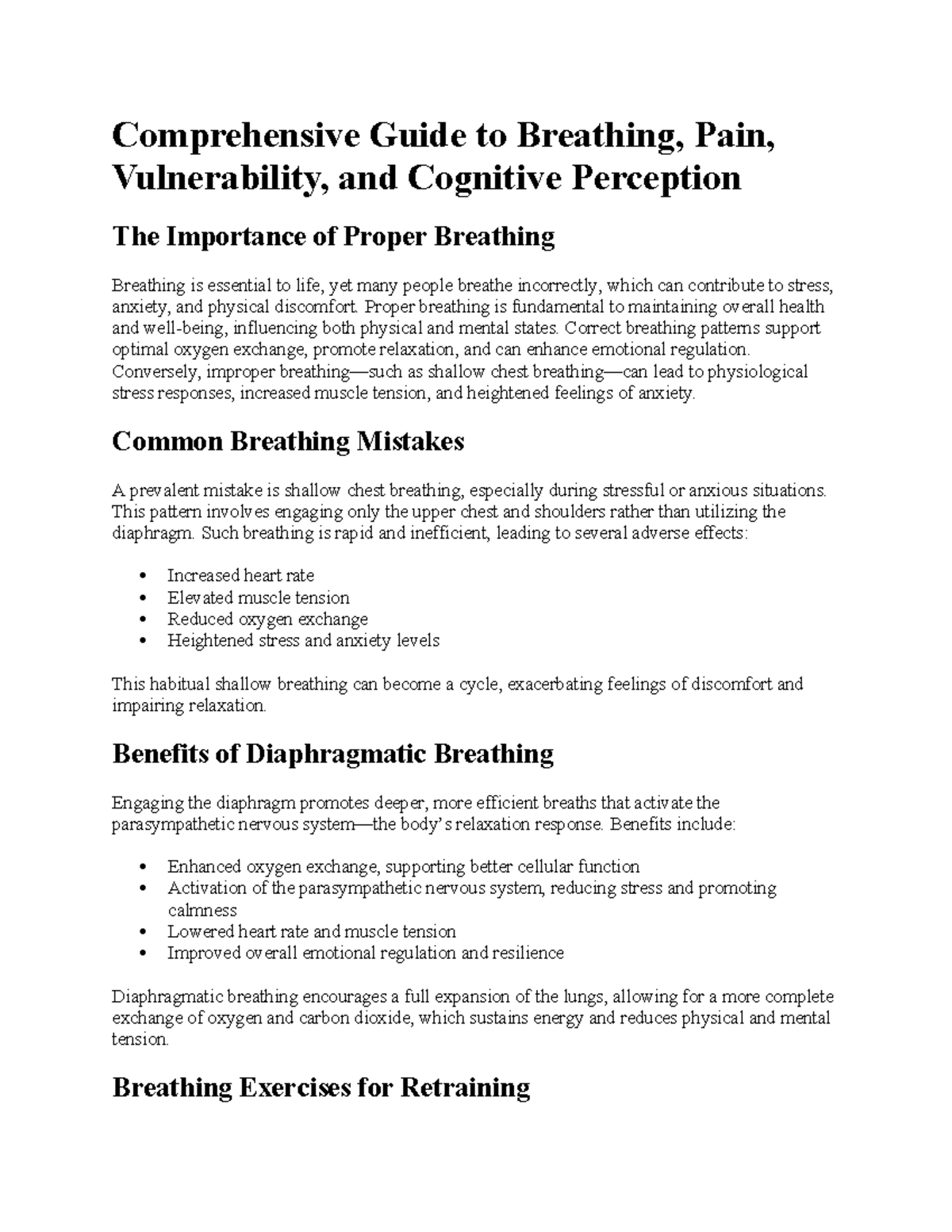 Comprehensive Strategies for Pain Management and Psychological ...