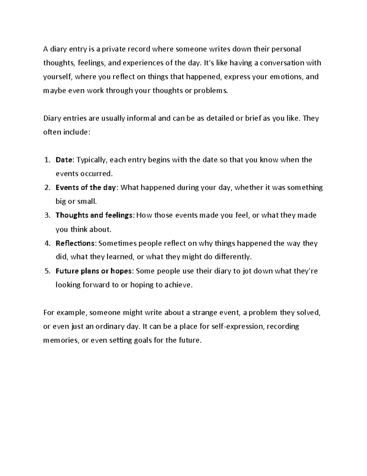 Diary Entry Guidelines - idlkkk - Studocu