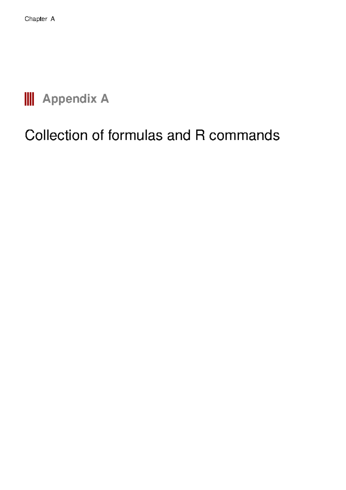 Chapter A - Overview of Key Formulas and R Commands for Stats - Studocu