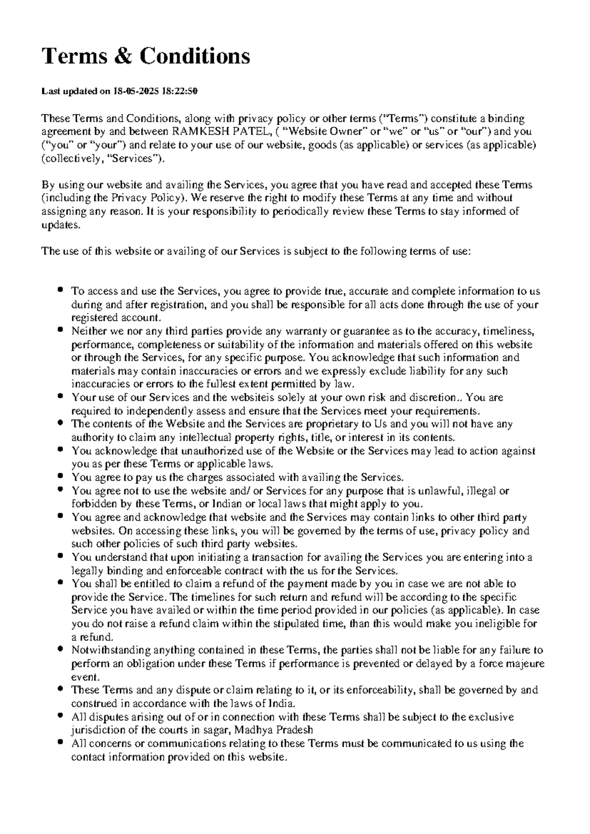 Website Terms & Conditions (T&C) - Updated 18:22:50 - AL601 - Studocu