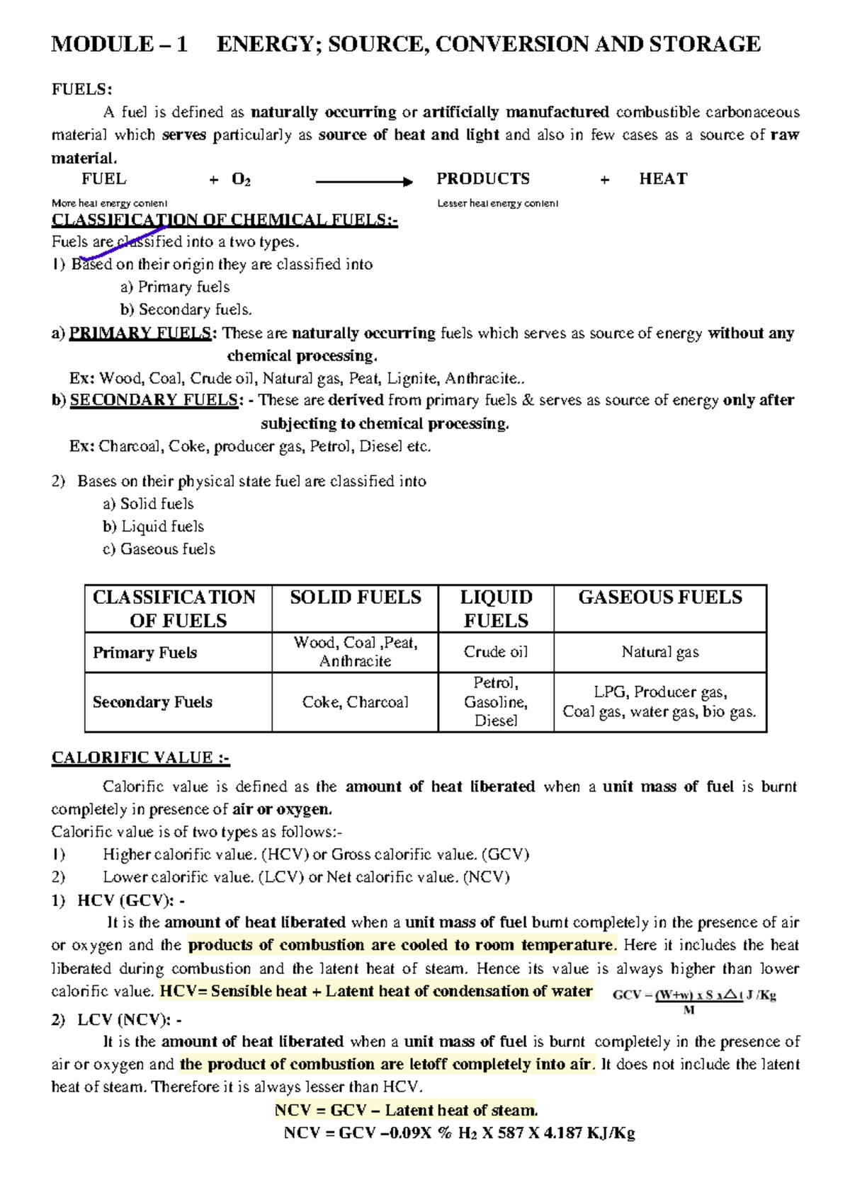 **Energy Sources, Conversion, and Storage: Module 1 Study Guide** - Studocu