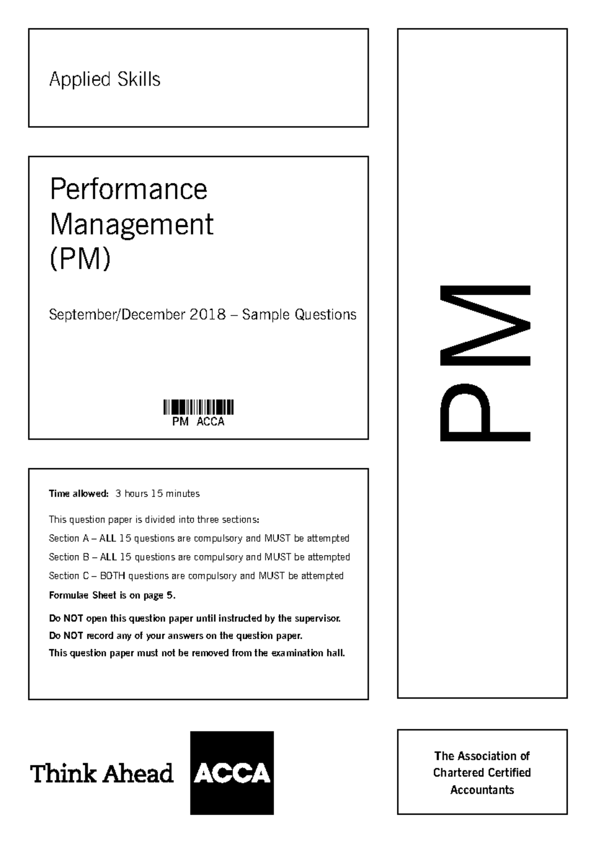 2018 SD PM q - Past exam ACCA F5 - Applied Skills Performance ...