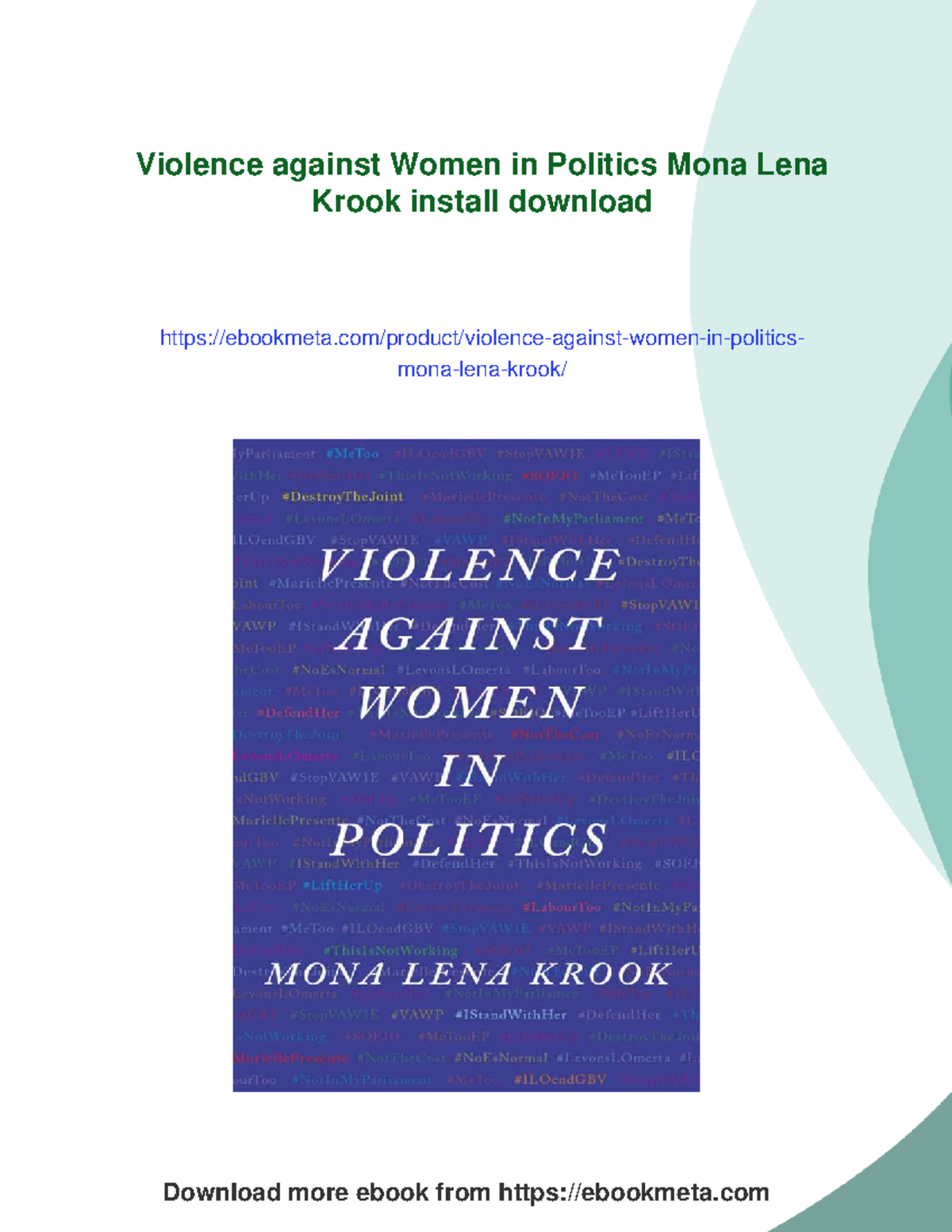 Violence Against Women in Politics: Insights by Mona Lena Krook - Studocu