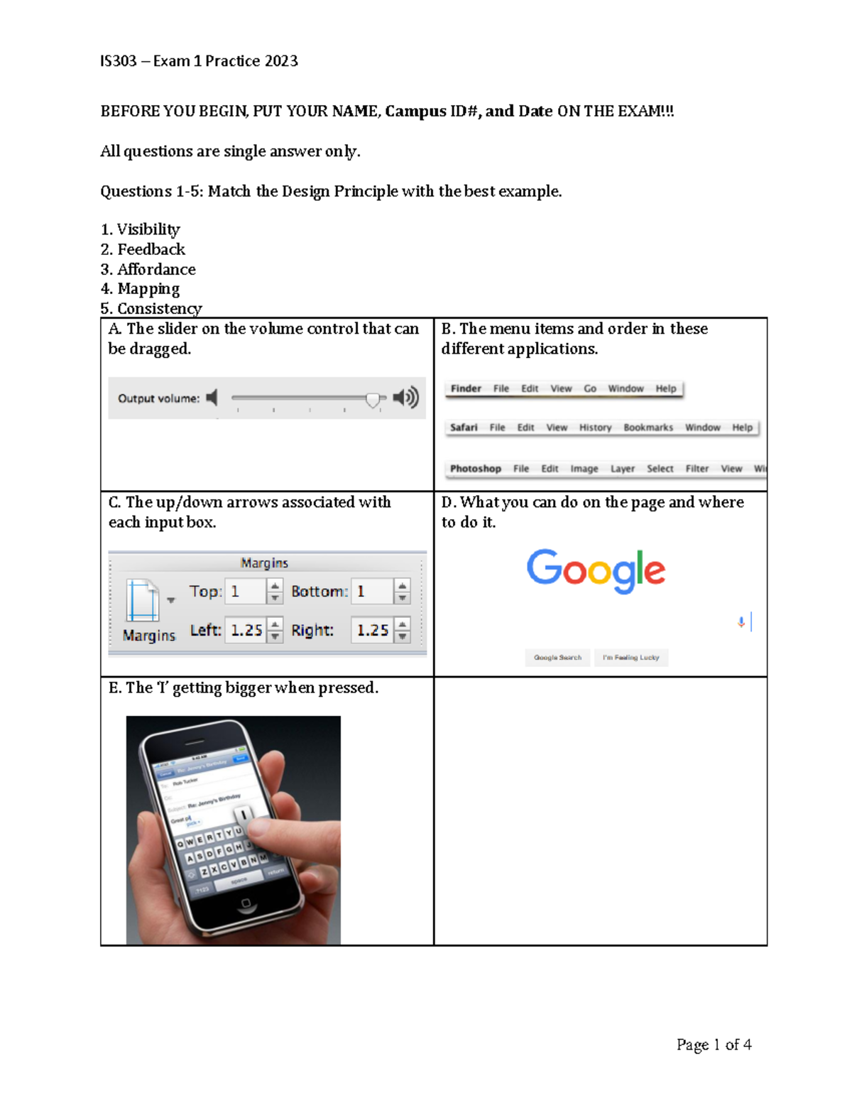 IS303 – Exam 1 Practice Questions and Answers 2023 - BEFORE YOU BEGIN ...