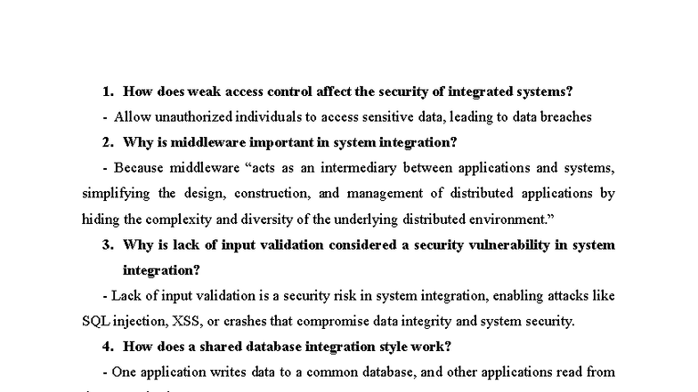 TLN 1-15: Key Concepts in System Integration and Security - Studocu
