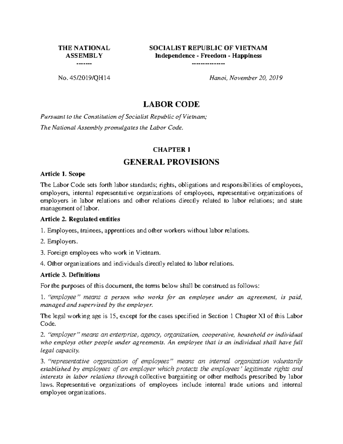 Labor Code 2019: Comprehensive Overview of Employee-Employer Relations ...