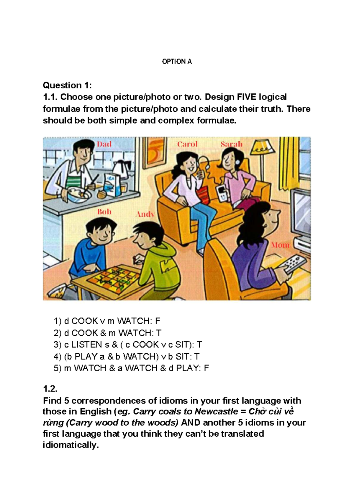Final Exam: Semantics and Idiomatic Expressions Analysis - Studocu