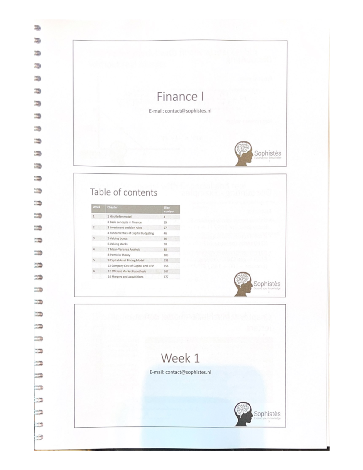Finance I Course Overview and Key Concepts - Studeersnel
