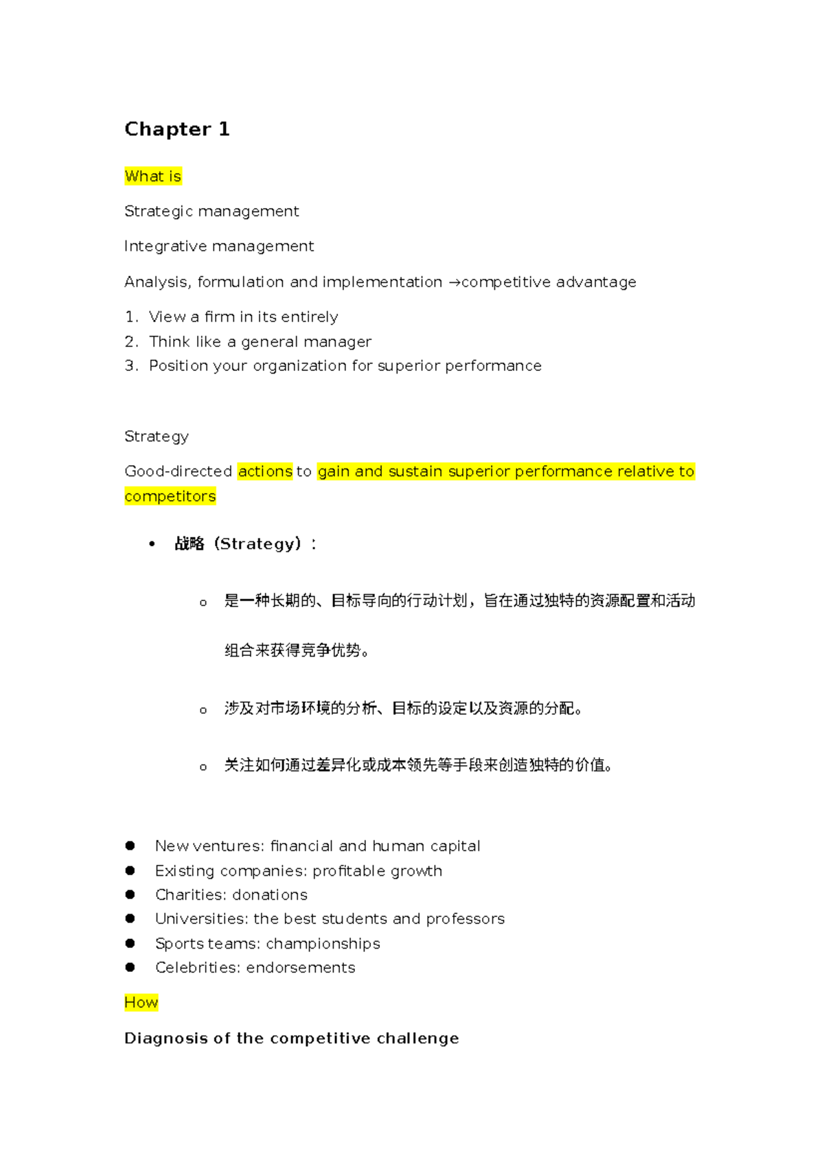Cb4303 Chapter 1: Strategic Management Overview and Key Concepts - Studocu