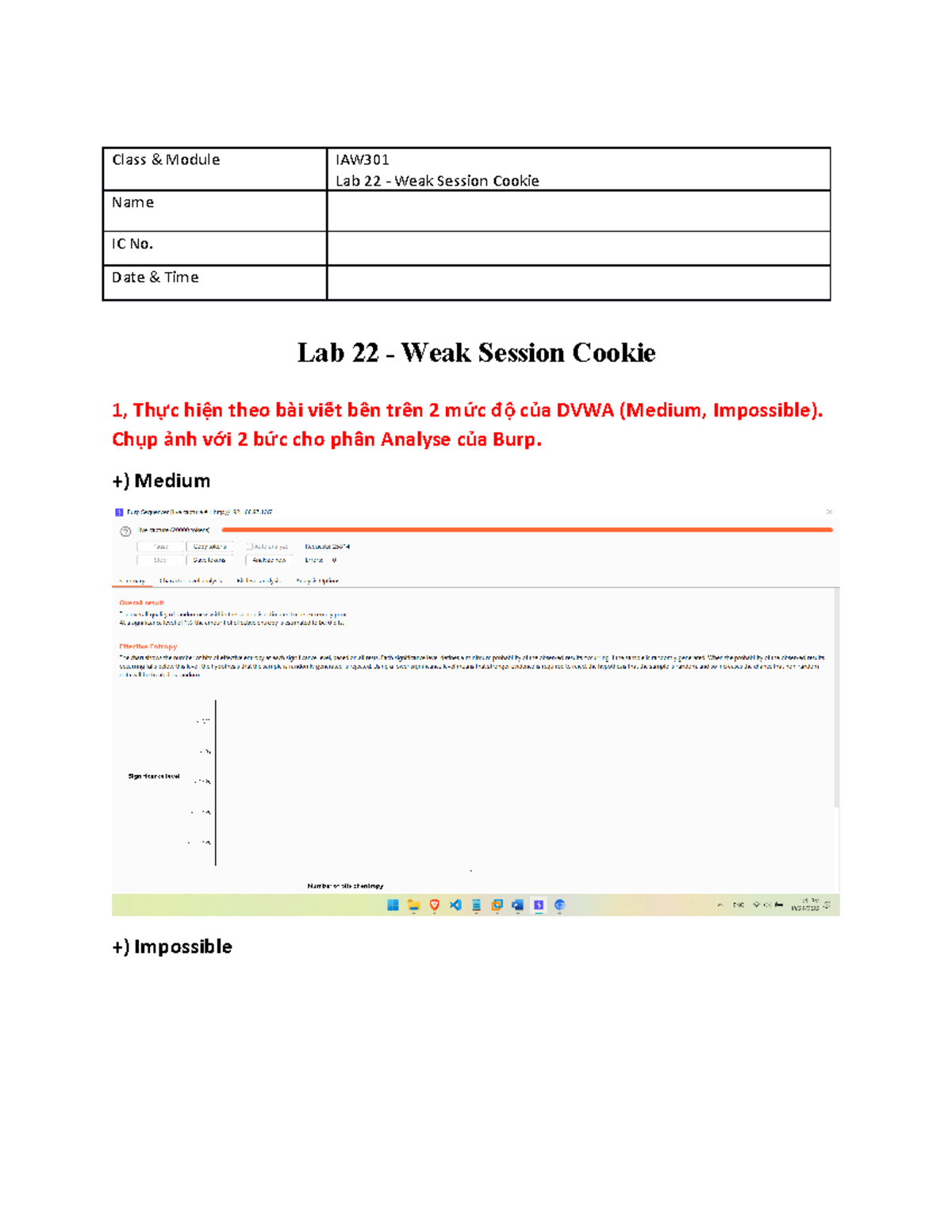 22 - blala - Class & Module IAW Lab 22 - Weak Session Cookie Name IC No ...