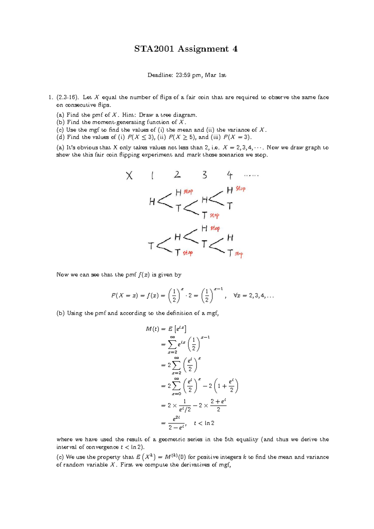 STA2001 2024W - This is lecture notes. - STA2001 Assignment 4 Deadline ...