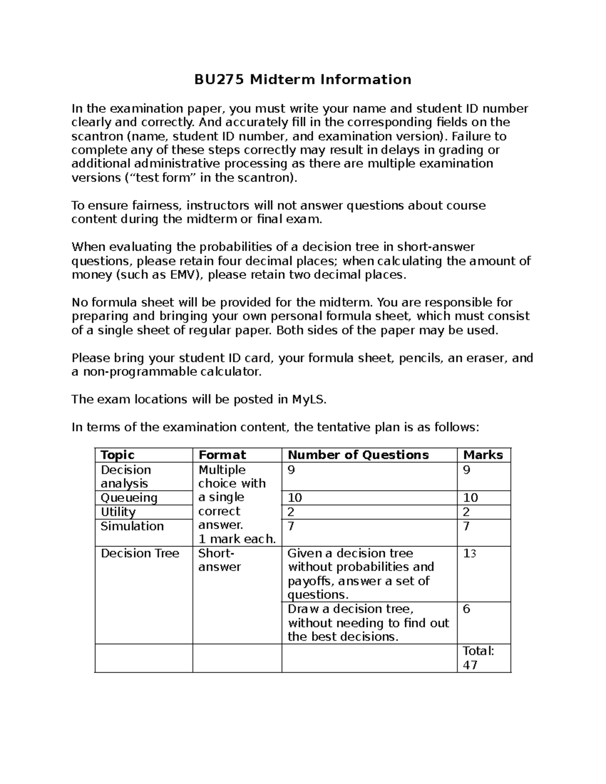 BU275 Midterm Exam Guidelines and Requirements 2026 - Studocu